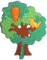 1994 Buntes Bäume-Puzzle - Eulenbaum 1 + BPZ - zum Schließen ins Bild klicken